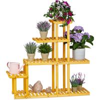 RELAXDAYS Blumenregal Holz, mit 5 Etagen, HBT: 94,5 x 104 x 25 cm, mehrstöckige Blumentreppe, innen, Wohnzimmer, orange