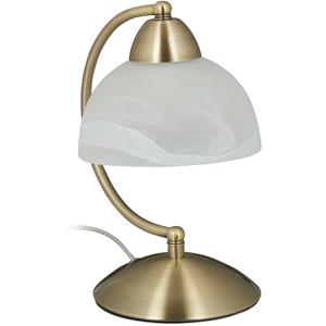 RELAXDAYS Tischlampe Touch, Retro Design, E14-Fassung, dimmbare Nachttischlampe, Glas & Eisen, HBT 25 x 15 x 19 cm, gold