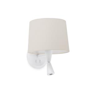 Faro Conga - wandverlichting - 21,5 x 19 x 17,3 cm - mat wit en beige