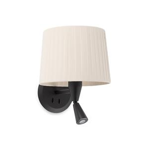 FARO BARCELONA SAMBA Wandleuchte mit schwarzem Leser / beige encintada