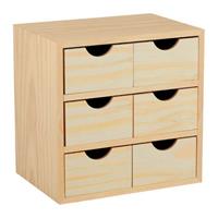 ASTIGARRAGA Mini-Block 6 Holzschubladen 28x28x20cm - bloc-3x2 - 