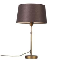 QAZQA Tischlampe Bronze mit Schirm braun 35 cm verstellbar - Parte