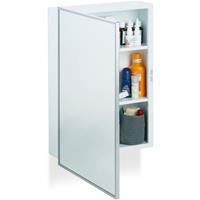 RELAXDAYS Spiegelschrank Bad, Hängeschrank, eintüriger Wandschrank aus Stahl, mit 3 Ablagen, HBT: 56x40,5x12,5 cm, weiß