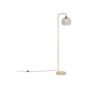 QAZQA Moderne vloerlamp messing met smoke kap - Maly