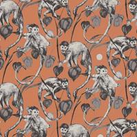 A.S. CREATIONS Tropische Tapete Dschungel Affe | Affen-Tapete orange schwarz weiß 379824 | Vliestapete Dschungel 37982-4 | Dschungel-Tapeten für Wohnzimmer kaufen!