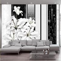 Artgeist Crying Lilies in White Vlies Fotobehang