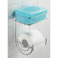 Wenko Turbo-Loc Toilettenpapierhalter mit Ablage, Befestigen ohne bohren - Chrom