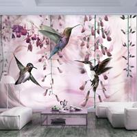 Artgeist Flying Hummingbirds Pink Vlies Fotobehang