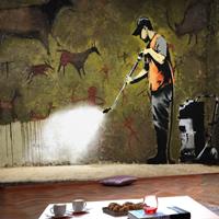 Artgeist Banksy Cave Painting Vlies Fotobehang