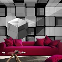 Artgeist Rubiks Cube in Gray Vlies Fotobehang