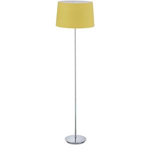 RELAXDAYS Stehlampe mit Stoffschirm, verchromter Fuß, E27 Fassung, Ø 40 cm, Wohnzimmer, Stehleuchte 148,5 cm hoch, gelb