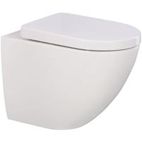AQUASU ' Spülrandloses Wand-WC aCobo +5 cm mit WC-Sitz | Komfort-Erhöhung: 5 cm | Sitz mit Absenkautomatik | Tiefspüler | Abgang 