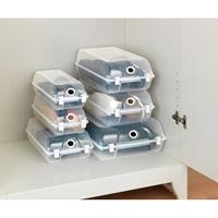 Wenko 3er Set Box Schuhe Stapelbar Organizer Kiste Kunststoffbox Aufbewahrungs M - 