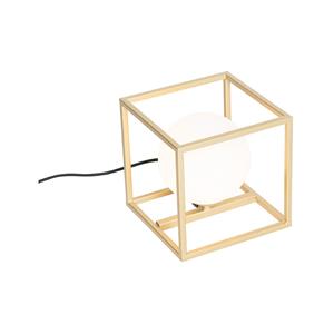QAZQA Design tafellamp goud met wit glas - Aniek