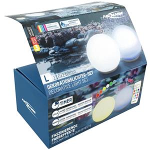 Ansmann 2 Stück Aqua Ball schwimmende LED-Wasserleuchten mit Farbfunktionen, inklusive 3 AAA Micro Batterien und Fernbedienung - 