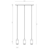 Envolight Plain hanglamp, 3-lamps lineair