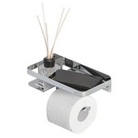 Tiger - Caddy Toilettenpapierhalter mit praktischer Ablage, Toilettenrollenhalter aus Edelstahl mit Ablagefläche für z.B. Smartphone oder einer Box