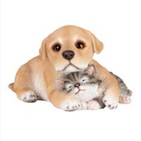 Esschert Design Esschert Pup met kitten polyresin