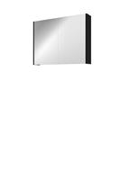 Bewonen Xcellent spiegelkast met 2 glazen deuren - Mat zwart - 80x60cm