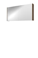 Bewonen Xcellent spiegelkast met 2 glazen deuren - Cabana oak - 120x60cm