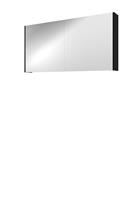 Bewonen Xcellent spiegelkast met 2 glazen deuren - Mat zwart - 120x60cm