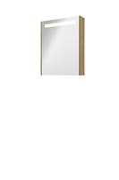 Bewonen Premium spiegelkast met LED verlichting - met houten deur - Ideal oak - 60x74cm