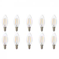 BES LED LED Lamp 10 Pack - Kaarslamp - Filament - E14 Fitting - 4W - Warm Wit 2700K