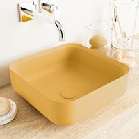 Mondiaz Binx opzetwastafel vierkant 36cm Ocher