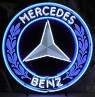 Fiftiesstore Mercedes-Benz Logo Neon Verlichting Met Achterplaat 65 x 65 cm