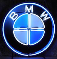 BMW Logo Neon Verlichting Met Achterplaat 65 x 65 cm