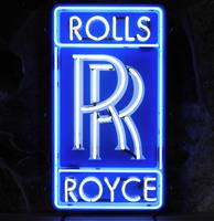 Fiftiesstore Rolls-Royce Logo Neon Verlichting Met Achterplaat 49 x 85 cm