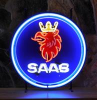 Fiftiesstore Saab Logo Neon Met Achterplaat 65 x 65 cm