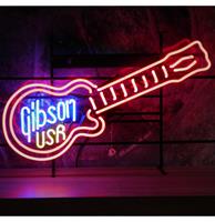 Fiftiesstore Gibson USA Guitar Neon Verlichting - 80 x 50 cm