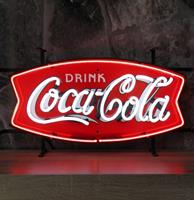 Fiftiesstore Coca-Cola Fishtale Neon Met Achterplaat 62 x 35 cm