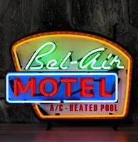 Fiftiesstore Bel Air Motel Neon Met Achterplaat 65 x 45 cm