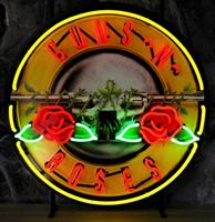 Fiftiesstore Guns 'N' Roses Neon Met Achterplaat 65 x 65 cm
