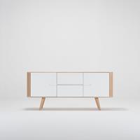 Gazzda Ena Sideboard - Houten dressoir - Whitewash - 135 x 42 cm