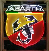 Fiftiesstore Abarth Logo Neon Verlichting Met Achterplaat XL 120 x 100 cm