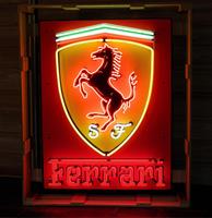 Fiftiesstore Ferrari Neon Verlichting - Met Achterplaat - 80 x 105 cm