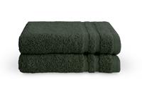Dry FLWRS Gastendoek Bath Basics Donker Groen (set 2 stuks) - 30x50 cm