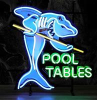 Fiftiesstore Pool Tables Neon Verlichting Met Achterplaat - 68 x 68 cm