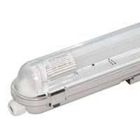 HOFTRONIC™ LED TL armatuur IP65 120 cm Koppelbaar 6000K incl. 18W LED buis RVS Clips