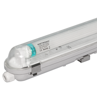 HOFTRONIC™ LED T8 Feuchtraum Wannenleuchte IP65 60 cm 6000K 9W 1260lm 140lm/W Inkl. flimmerfreie LED Röhre verlinkbar