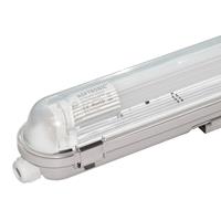 HOFTRONIC™ 6x LED Wannenleuchte IP65 120 cm Vernetzbar 4000K Inkl. 18 Watt LED Röhre Edelstahl-Clips