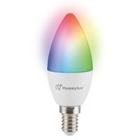 Homeylux E14 SMART LED Lamp RGBWW Wifi & Bluetooth 5.5 Watt 470lm C37 Dimbaar via App