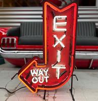Fiftiesstore Exit Way Out Arrow Neon Verlichting - 70 x 46 cm