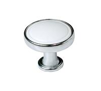 Sapho deurknop chroom wit 30mm
