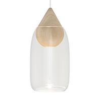 Mater Liuku Drop hanglamp hout natuur, glas