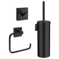 Smedbo House Smartpack Toilet accessoireset 3 delig Mat Zwart SMARTP-RB