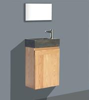 Lambini Designs Wood Stone toiletmeubel eiken met natuursteen links, kraangat rechts